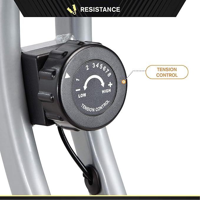 CIRCUIT FITNESS Circuit Fitness Folding Upright Exercise Bike with Adjustable Resistance 250 lb. Max. Capacity AMZ-150BK