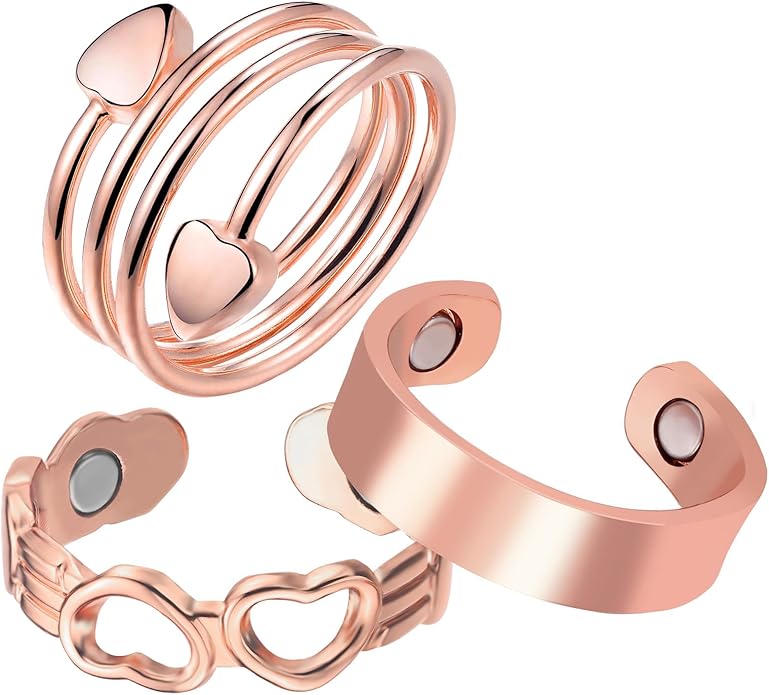 BioMag Copper Rings for Women, 99.99% Pure Copper Magnetic Rings Thumb Rings for Lymphatic Drainage, Adjustable Jewelry Gifts for Women