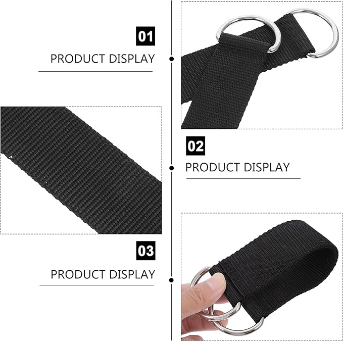 VICASKY Pulley Hanging Straps for Fitness Equipment, 2pcs Black Sturdy Swing Straps for Strength Training Attachments, Gym Pulley System Accessories for Home and DIY Workout