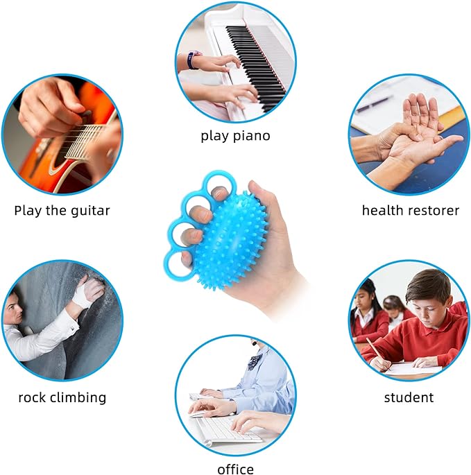Hand Exercise Ball Finger Therapy Ball - Grip Strengthening, Improve Flexibility, Squeeze Stress Relief Balls, Resistance Strength Trainer for Hand