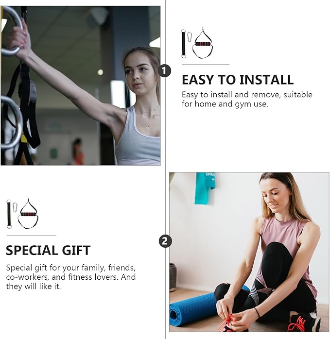 Mikinona Fitness Handle Resistance Band Pull-up Handle Workout Grip Cable Machine Attachment for Strength Training Home Gym Exercise Equipment