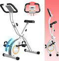 Lightweight 33LB Foldable Exercise Bike for Small Apartments, Stationary Bikes for Home Workout, Indoor Portable Cycling Bike with 16-Level Magnetic Resistance, 260LBS Capacity, 5.5 LBS Flywheel