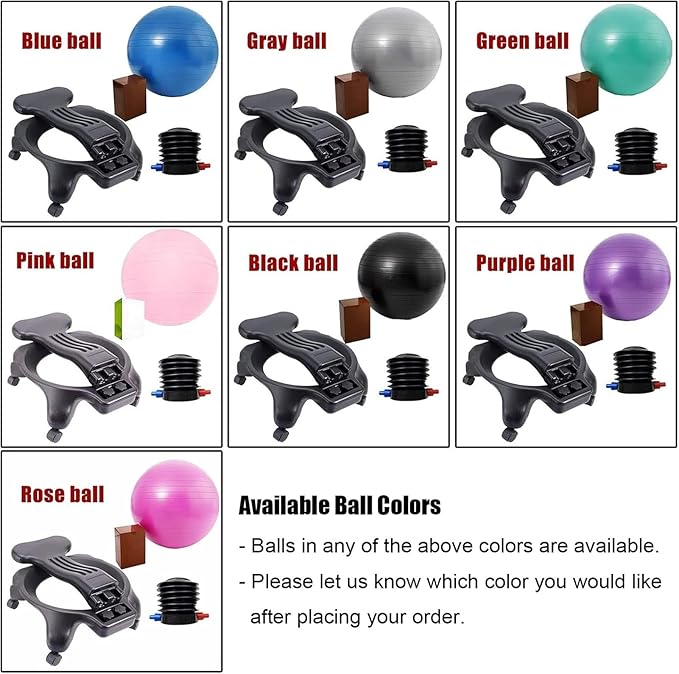 Balance Yoga Ball Chair, Adjustable Active Sitting Exercise Ball Chair, Spine Support, Ergonomic Comfort Office Chair for Prolonged Sitting, Lockable Wheels