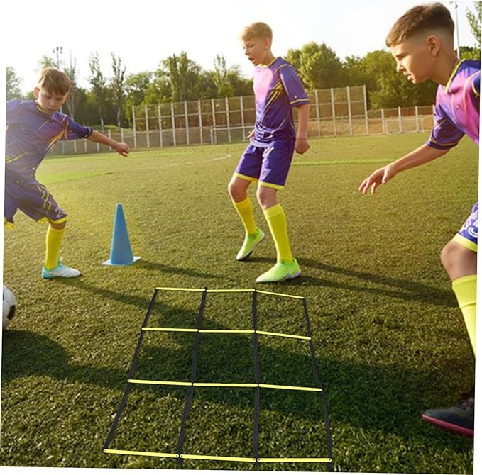 PRETYZOOM Portable Agility Ladder for Soccer Training with Ninesquare Design Material Football Workout Ladder for Speed Footwork and Versatile Team Athletic Drills