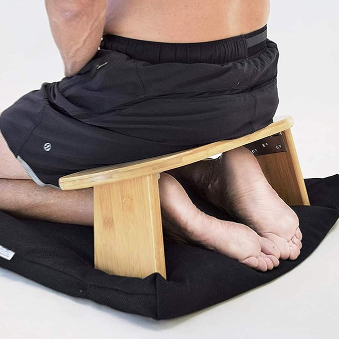Kneeling Meditation Bench with Foldable Bamboo Contemporary Prayer Stool Yoga Stool Kneeling Meditation Bench, Perfect Kneeling Chair Ergonomic