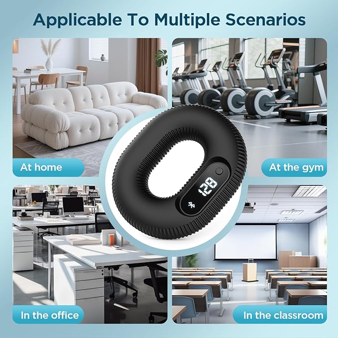 Smart Grip Trainer, Supports Multiple Game Interaction and HID Mode Video Browsing,Grip Strength Trainer for Fitness, Stress Relief and Rehabilitation Training, Resistance 40 Pounds Hand Trainer Black