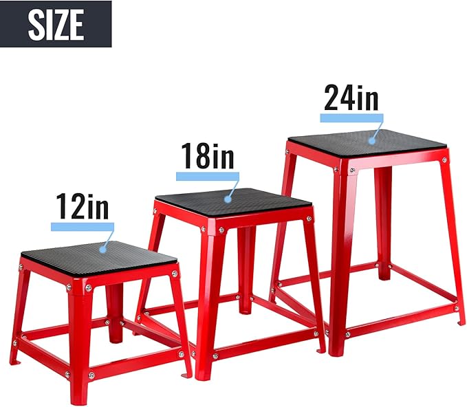 Plyometric Platform Box, 12/18/20/24 Inch Fitness Exercise Jump Box Step For Fitting, Plyometric Box Jumping Exercise Training