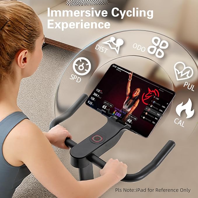 YESOUL Self-Powered Exercise Bike with Dynamic LED Lights – Stable Triangle Frame, Dual-Stage Drive, 300 lbs Capacity, Silent Magnetic Resistance, Compact Indoor Stationary Bike for Home