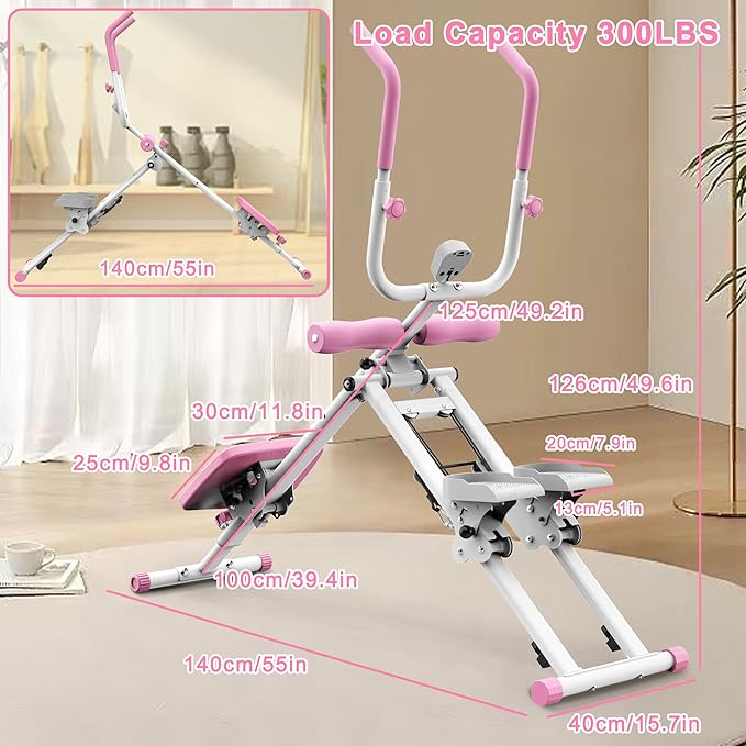 2 in 1 Stair Stepper And Ab Workout Machine, Stepper Machine with Adjustable Handlebar, Vertical Climber Workout Equipment for Home Gym, Core and Glute Workouts Equipment for Women