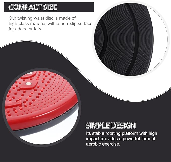 GLEAVI Rotating Waist Twisting Disc Small Red Board with Foot Massage for Home Fitness and Abdominal Exercise