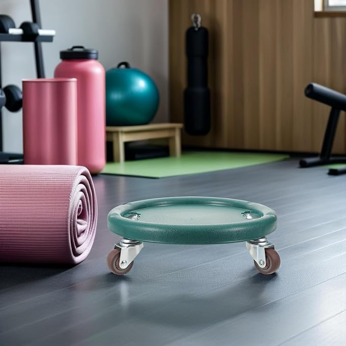 DOITOOL Ab Roller Wheel Fitness Equipment 4-wheel Silent Core Workout Abdominal Trainer Green for Home Gym Strength Training