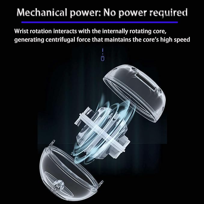 Torque Ball Hand Exerciser with Counter Gyro Ball New Torque Ball Hand Strengthener Gyroscope Ball Forearm Strengthener for Stronger Wrist Bones and Muscle(Blue,with Light)