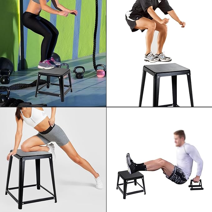 Plyometric Platform Box, Plyometric Box Jump Set for Home Gym Training, Crossfit, Conditioning, Strength Training (12/18/24/30 Inch)