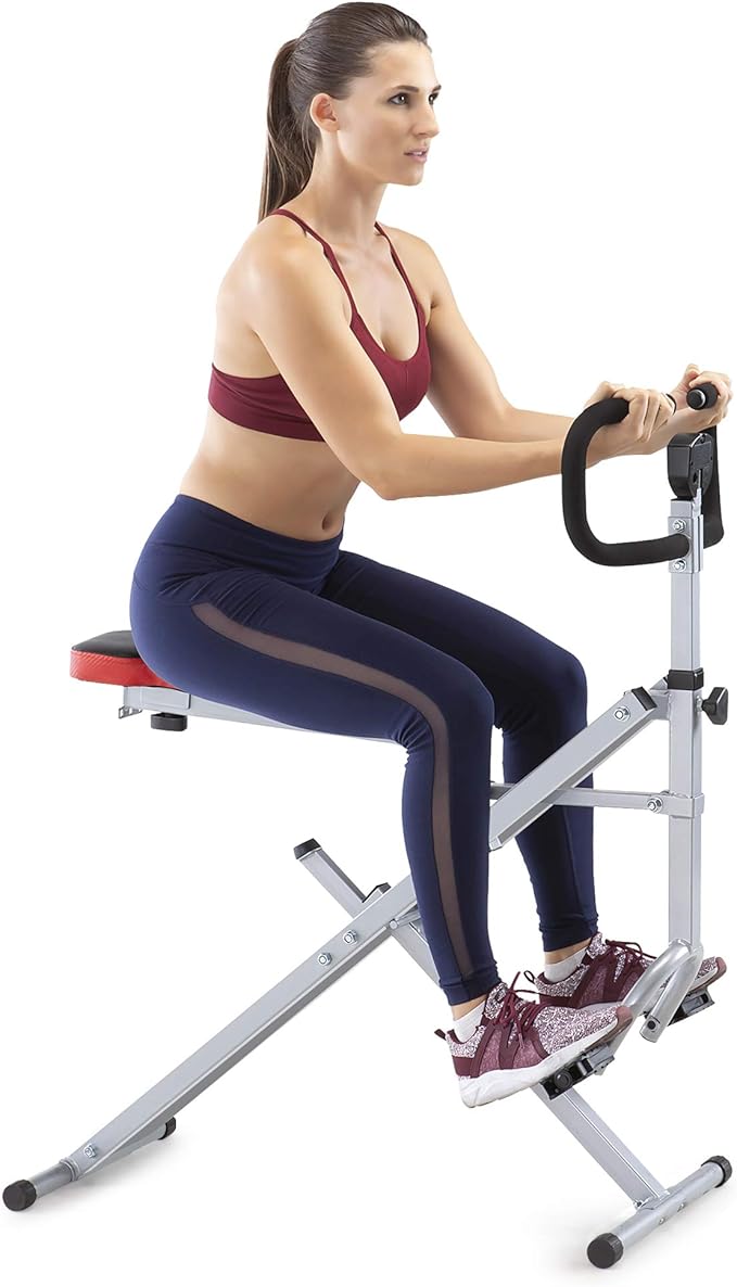 Marcy Squat Rider Machine for Glutes and Quads Workout XJ-6334, Silver & Black