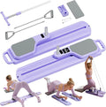 Pilates Board, Pilates Reformer, Portable Pilates Reformer, Pilates Board for Home Workout, 9 in 1 Foldable Pilates Equipment with Timer & Resistance Band, Fitness, Exercise, Ab, Core (Purple)