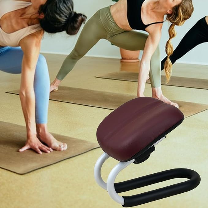 Colaxi Meditation Stool for Adults, Meditation Bench Kneeling Stool, Ergonomic Portable Chair with Anti Slip Cover, Adjustable Prayer Bench Seat for Home Studio Praying Yoga, Style B Deep Red