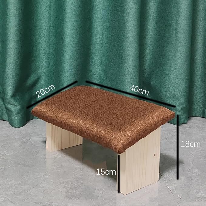 Meditation Stool, Solid Wood Folding Meditation Stool, Easy to Carry Out, Yoga Meditation Stool, Kneeling Tea Stool, Inclined Stool,Brown