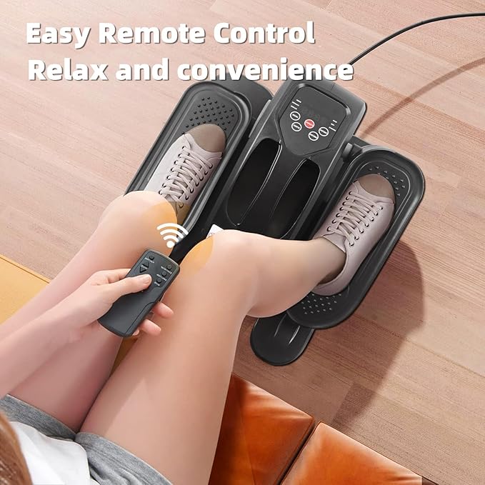 ESL Under Desk Elliptical - Portable Leg Exerciser with Pedal Strap for Seniors, Compact Seated Elliptical with Remote Control, LCD Display Electric Elliptical Trainers for Home