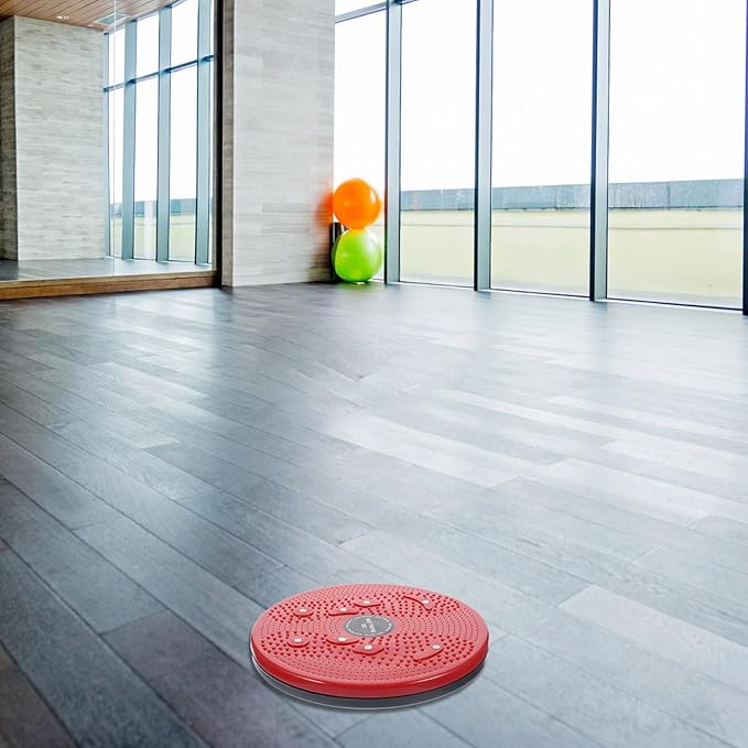 Cabilock Waist Twisting Board Fitness Machine Portable Red Rotating Twist Disc Household Exercise Tool for Core Strengthening and Foot Massage