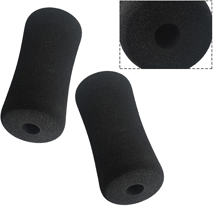 Fitness Equipment Foot Foam Pads Rollers Replacement Set for Weight Bench Leg Extension Home Gym Exercise Machines for 22-25mm Tube Diameter Black 2 Pieces(23 * 90 * 170mm)