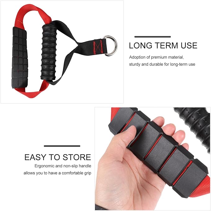 Tension Device Fitness Grip Non-slip Handle Workout Pull Rope Handle Strength Training Attachment for Arm and Tricep Exercises