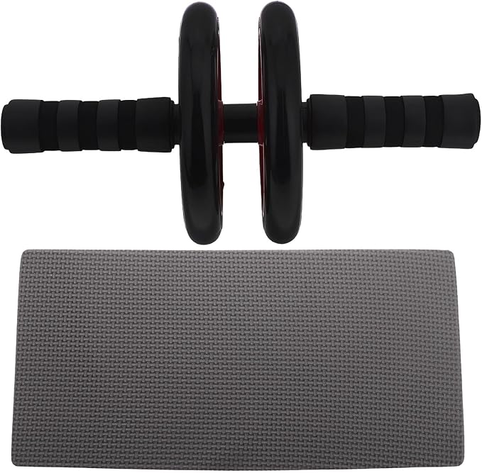 Red Quiet Ab Roller Wheel Fitness Abdominal Workout Equipment for Home Gym Core Strength Training Indoor Outdoor Use