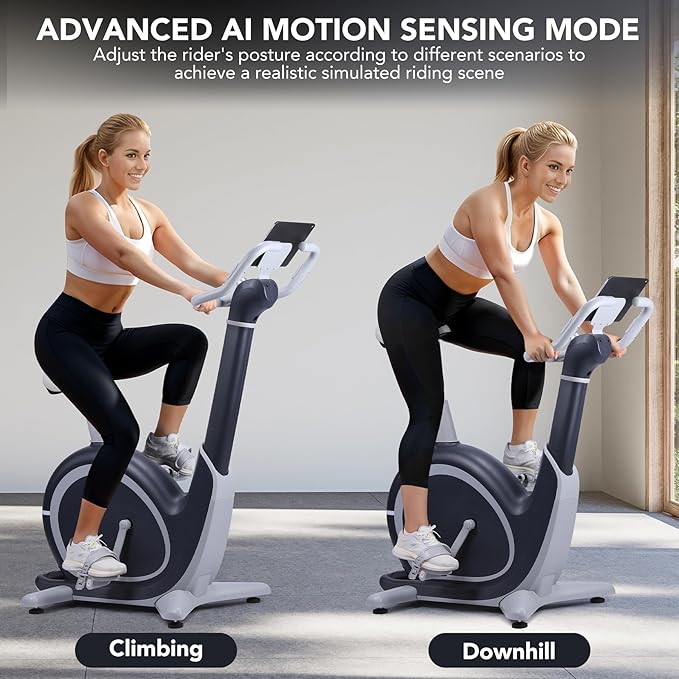AI-Powered Exercise Bike with 36 Levels Magnetic Resistance & 350 LBS Capacity, Smart Indoor Cycling Bike for Cardio, HIIT Training, Virtual Scenic Rides, Personalized AI Workout Programs