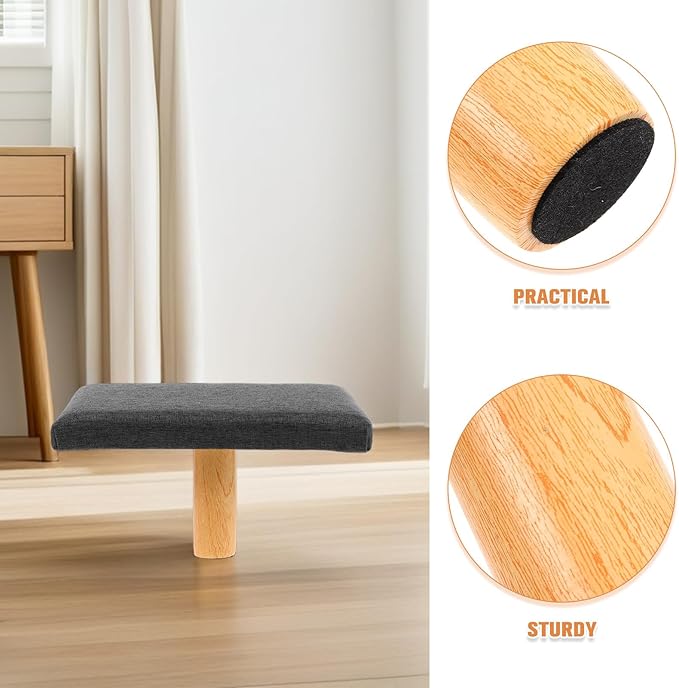 Height Portable Meditation Bench with Cushion Prayer Stool for Kneeling Zen Sitting Chair for Meditation and Balance Exercises Grey Seat for Adults