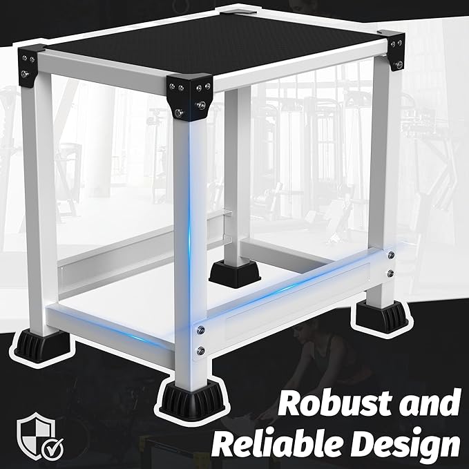 GanFindX Plyometric Jump Box Set, 12/18/24 Inch Steel Plyo Box, Heavy Duty Plyometric Platform with Anti Slip Surface, Fitness Exercise Step Up Box for Home Gym Training, Agility and Strength Conditioning