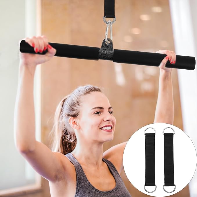 Alasum Fitness Pulley Hanger Straps 2pcs Black Heavy-duty Hanging Pulley Straps for Strength Training Equipment Attachments and DIY Fitness Swing Use