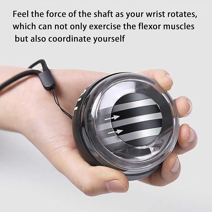 Hand Exerciser Hand Exerciser with Counter Torque Ball Auto-Start Gyroscopic Wrist Exercise Ball Gyroscope Ball Forearm Strengthener Hand Exerciser(Model C has no Light)