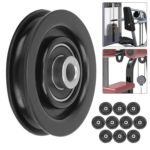 10PCS Fitness Bearing Pulleys – Nylon & Iron Home Gym Attachments for Exercise Strength Training Equipment (90mm)