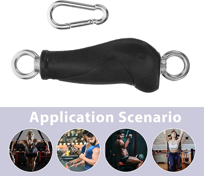 Beaupretty 2pcs Fitness Handles Cable Machine Attachments for Resistance Bands with Double Ring Grip, Short Length Workout Handles for Home Gym Strength Training Equipment