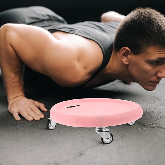 Alipis Ab Roller Wheel with Knee Pad, Core Exercise Abdominal Wheel for Home Fitness, Portable Silent Sliding Disc for Strength Training and Abs Workout