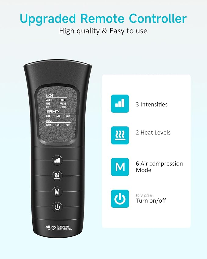 ALLJOY Gifts for Men Women, Leg Massager for Circulation and Pain Relief FSA, Leg Massager with Heat and Compression, 6 Modes 3 Intensities 2 Heat Levels