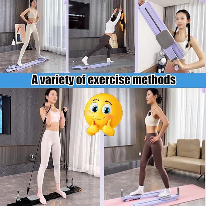 Floor Muscle Training Foldable Skiing Exerciser Leg Strength Split Exerciser Ski Machine Portable Body Slimming Trainer Kegel Trainer Workout Equipment(Purple,Touch Screen Type)