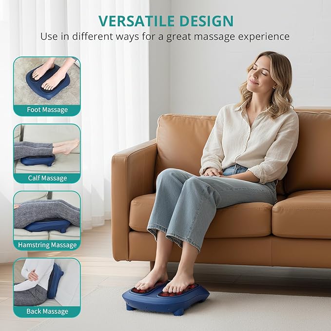 Nekteck Foot Massager with Heat, Shiatsu Foot Massager for Neuropathy, Plantar Fasciitis, Electric Heated Foot Massage Machine for Pain Relief and Circulation, Gifts for Man Woman Her Him Birthday