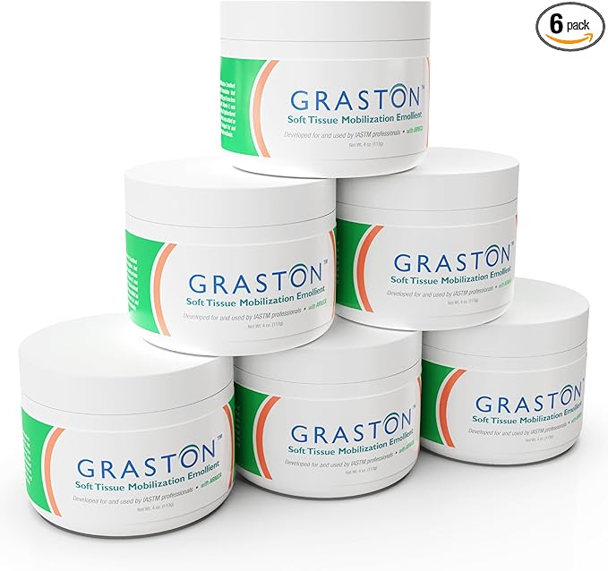 Graston Technique Arnica Soft Tissue Emollient Massage Lotion - 4oz Jar Pro-Grade Therapy Massage Cream for IASTM, Arnica Cream, Relief and Recovery, 6-Pack