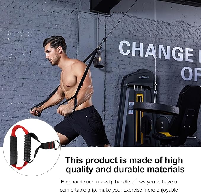 Tension Device Fitness Grip Non-slip Handle Workout Pull Rope Handle Strength Training Attachment for Arm and Tricep Exercises