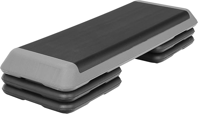 Smartxchoices 43 Inch Aerobic Stepper Adjustable Exercise Workout Step Platform Bench with 4 Risers 4" - 6" - 8" Height for Home Gym Fitness Training High Step Aerobics Platform