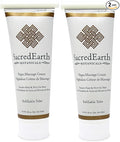 Vegan Massage Cream, Unscented, Water Dispersible, Nut Oil Free, Gluten Free and Contains Only Certified Organic Oils and Extracts. (8oz Tube (Pack of 2))