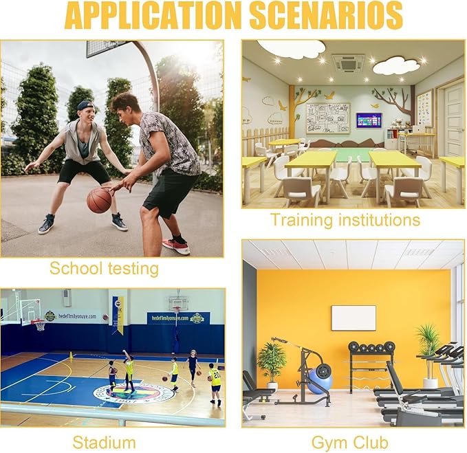 Wall-Mounted Vertical Jump Measurement Tool, 3.9-11.5Ft Adjustable Jumping Trainers Vertical Jump Measurement Tool, Training Aid Vertical Jump Pole, Jump Measurement Tool(Yellow)