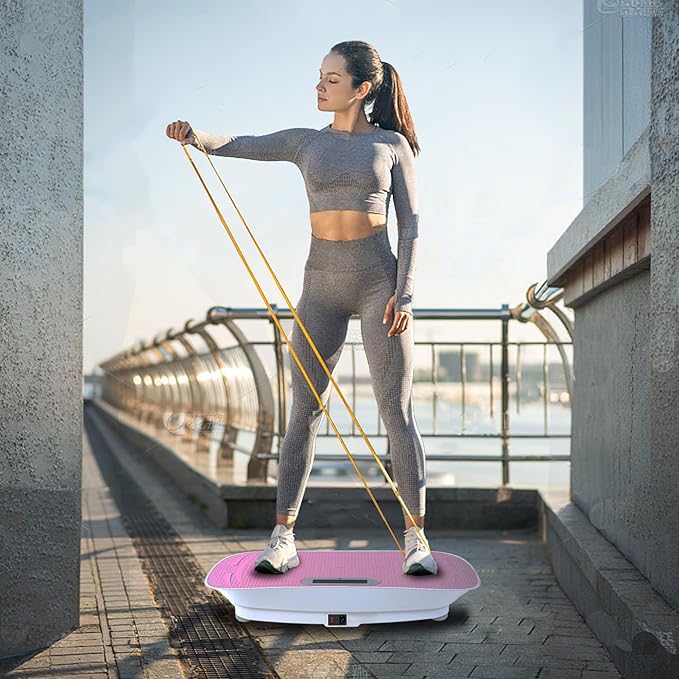 Silent Vibration Platform 10-Speed Fat Burning Body Shaker Machine for Home Fitness Pink