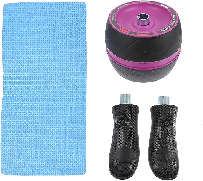 Luxshiny Ab Roller Wheel Fitness Roller Abs Core Training Exercise Wheel with Auto Rebound for Home Workout Men and Women