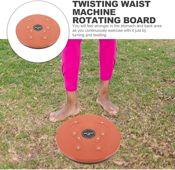 Yardwe Body Twisting Disc Fitness Twisting Plate for Women, Small Indoor Waist Slimming Twists Board with Body Massage Function, 1pcs Orange Waist Exercise Equipment