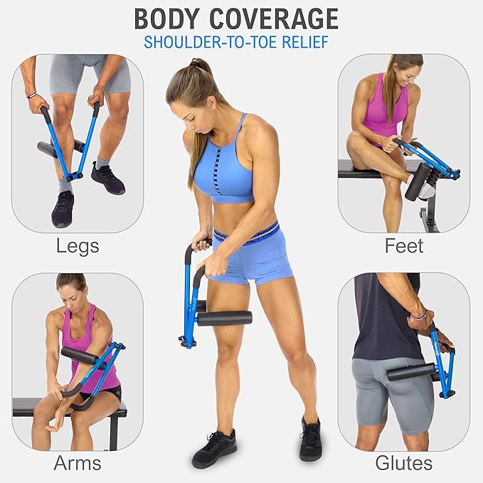 DoubleUP Roller Recovery Kit - White - Muscle Massager with Lever-Action Pressure Control and Quick-Change Rollers