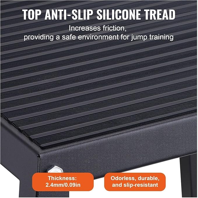Plyometric Jump Box 12 Inch, Steel Plyo Box for Fitness, Agility Box for Home Gym - Step Up Platform for Strength Training, Conditioning - Black