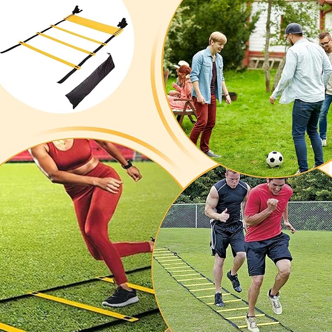 Agility Ladder - Football Speed Training Equipment with Instant Set-Up Design, Durable Ladder with Storage Bag Included, Perfect Exerciser for Sports Tennis Hockey Badminton Soccer Basketball Drills