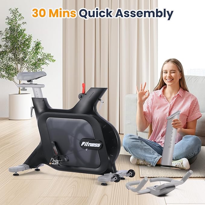 5-in-1 Multi Electromagnetic Resistance Exercise Bike for Home, 32-Level Magnetic Resistance with Safety Brake, 350 Lb Capacity, Adjustable Seat & Handlebars, Quiet Belt Drive & Performance Tracking, Black