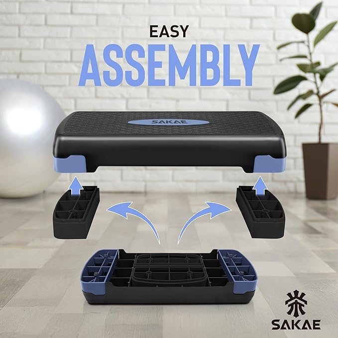 Aerobic Stepper Set with Dumbbells & Measuring Tape, Adjustable Height 2 Level Risers Workout Exercise Step Platform, 4 Colors, the Ultimate Gift for a Joyful Holiday and Merry Christmas